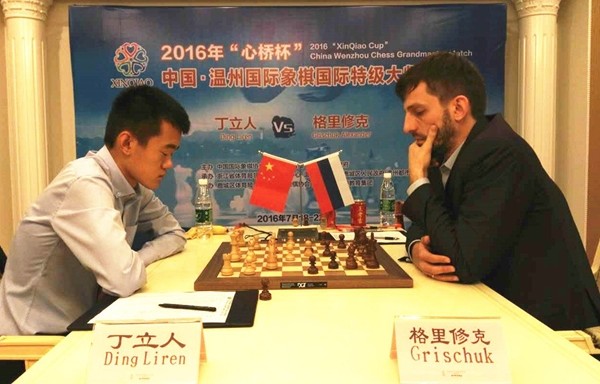 Ding Liren-Grischuk, foto Liang Ziming @sinotahl