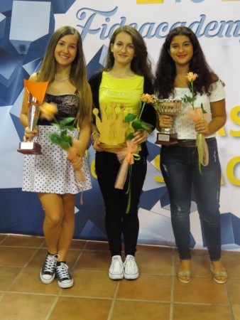 il podio del Campionato Femminile con Santeramo (Campionessa italiana Femminile Under 18), Movileanu (Campionessa Femminile Assoluta) e Tea Gueci (Campionessa italiana Femminile Under 20)