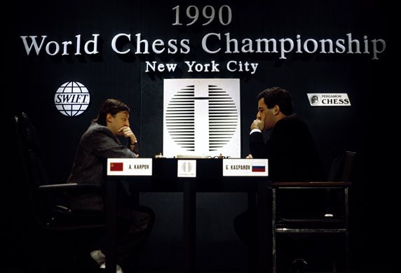 Kasparov e Kaprov nel Mondiale di New York del 1990